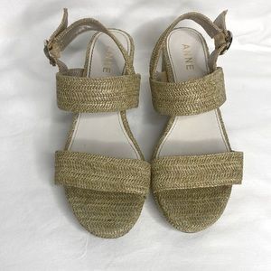 Anne Klein Woven Platform, Block Heeled Sandal.           Size: 7.5